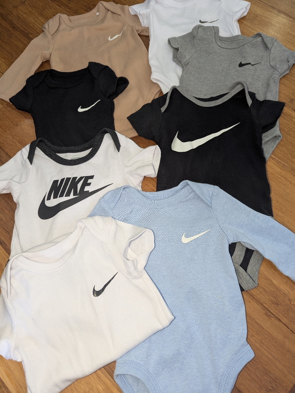 Nike Baby 8 piece bundle of Bodysuits, Multi Color